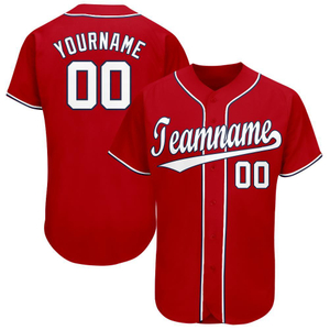 Red Baseball Jerseys Custom Made Breathable Team Baseball Jersey Men's Baseball Shirts for Sale