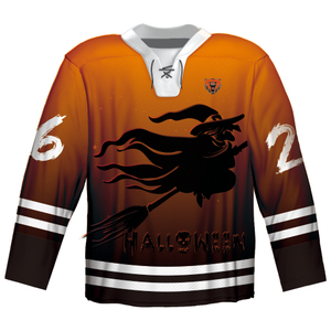  China 2023 Custom Polyester Ice Hockey Jerseys Orange Color with Different Names And Numbers