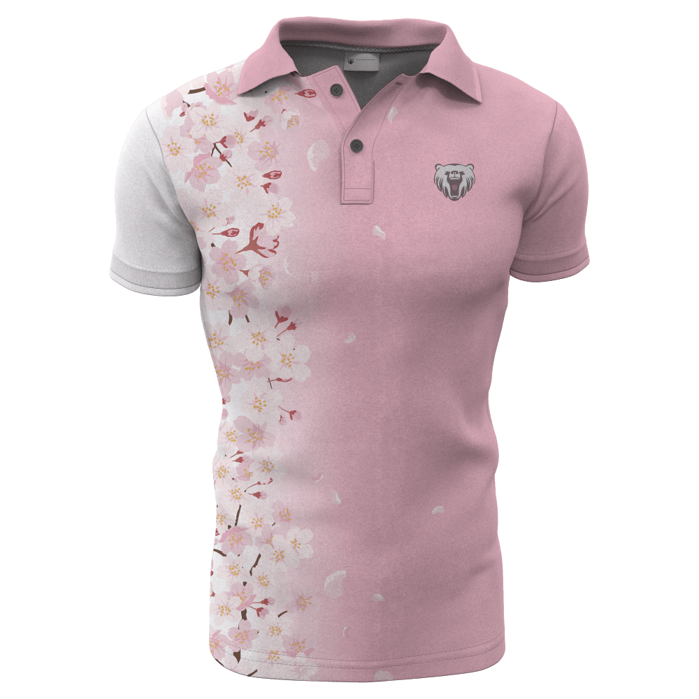 2022 Sublimated Custom Pink And White Polo Shirts with 100% Polyester Design for Women