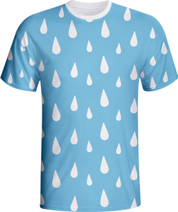 2023 Custom Blue T-shirt Dyed with Water Drop Patterns