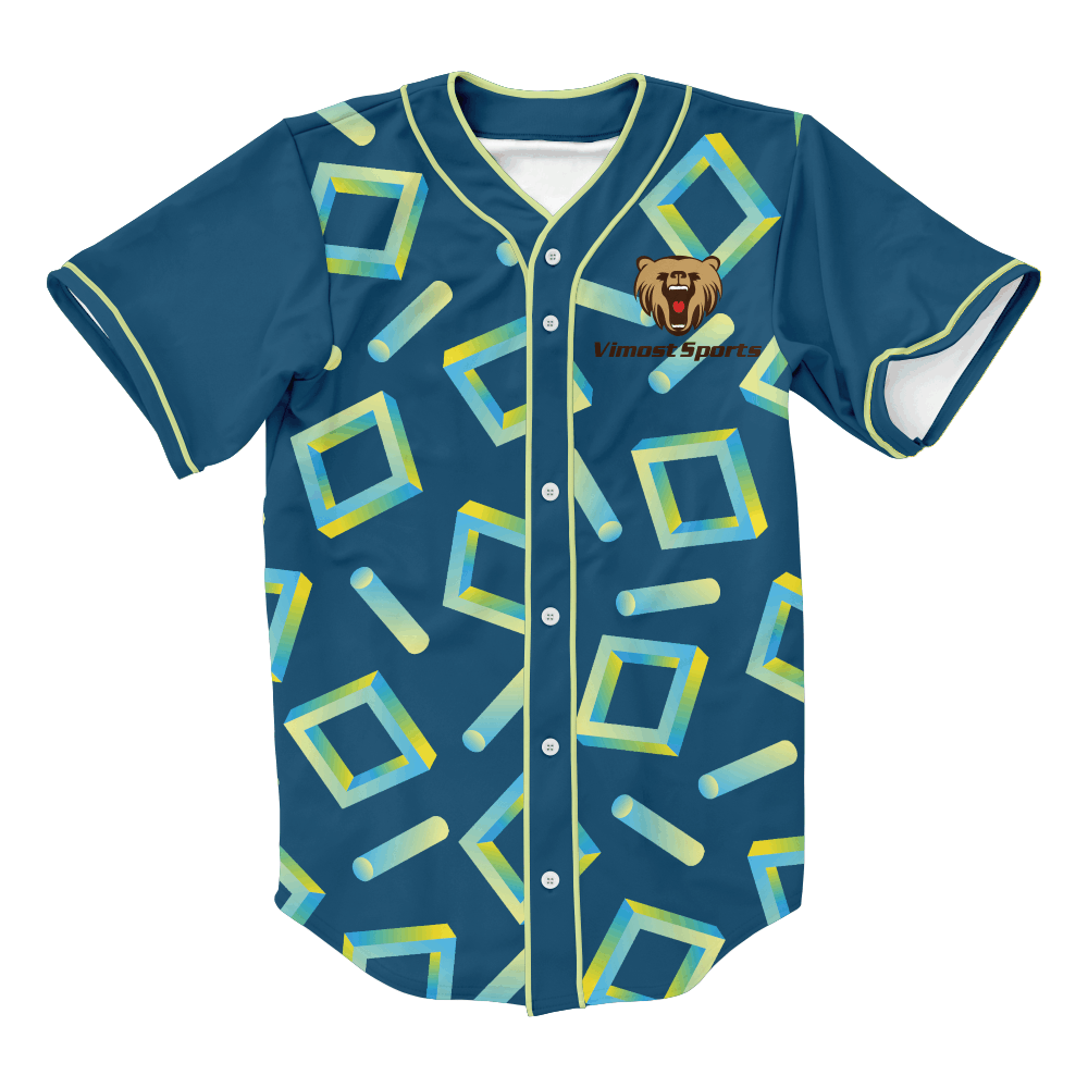 Design Hot Sale Man's Full Buttons Baseball Shirts