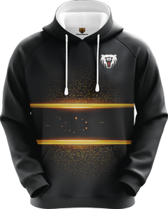Good Quality Custom Sublimated Black Hoodie with Ribbed Hem 