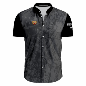 Sublimation Grey Pit Crew Racing Shirts Custom Design Men's Motorcyle Racing Polo Shirts 