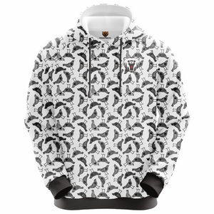 White And Black Sublimated Hoodie of Late Fashion Design
