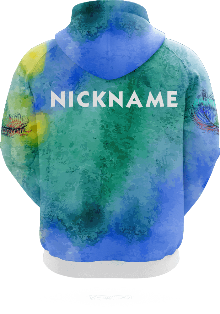 Sublimated adults Hoodies in Blue Color with Names with 100%polyester
